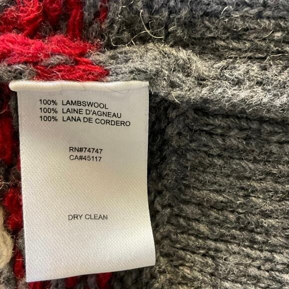 Bob Timberlake 100% Lambswool Sweater Coat Cardigan Size M Nordic Fair Isle Knit - Picture 6 of 8